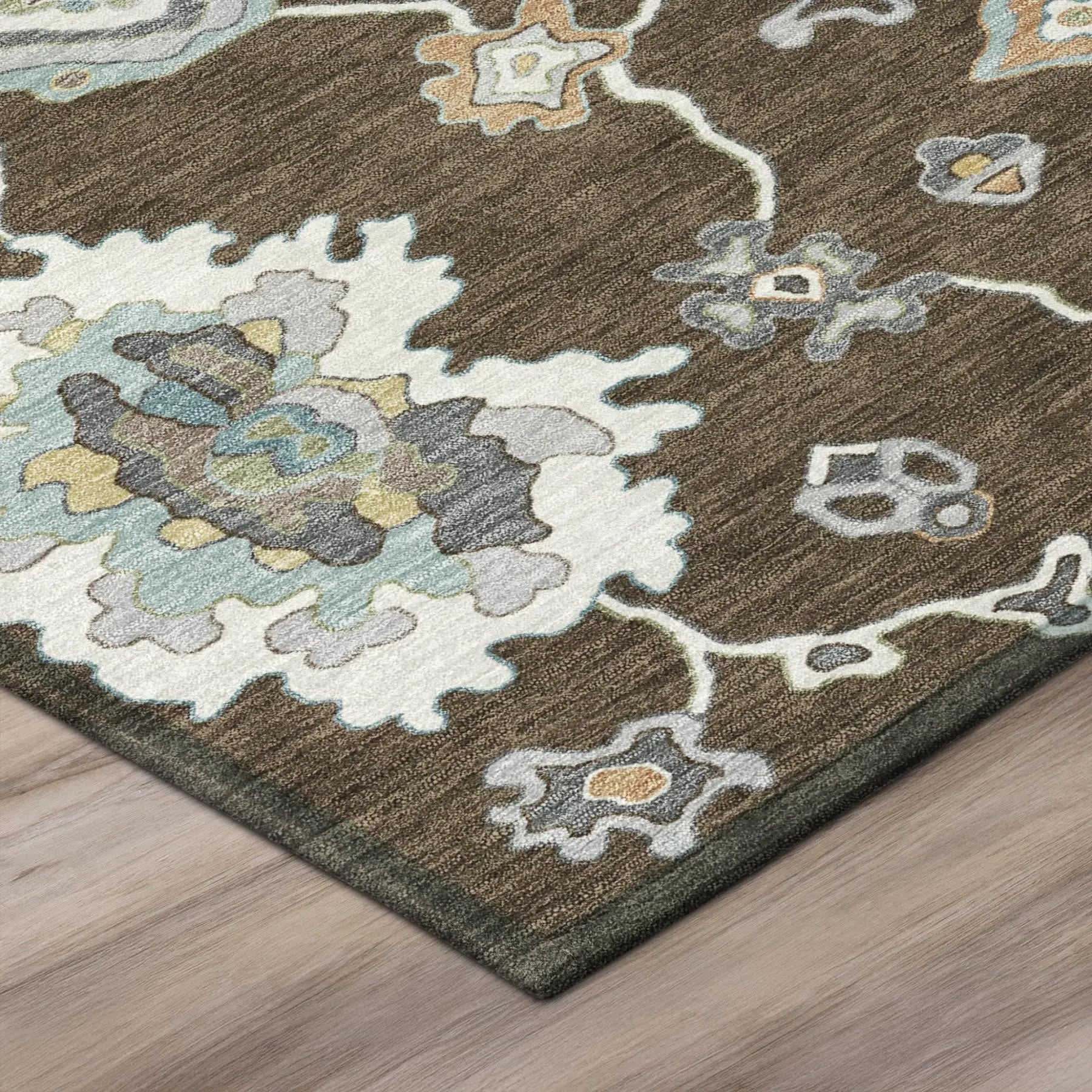 10' X 14' Chocolate And Brown Oriental Washable Indoor Outdoor Area Rug Homeroots Outdoor