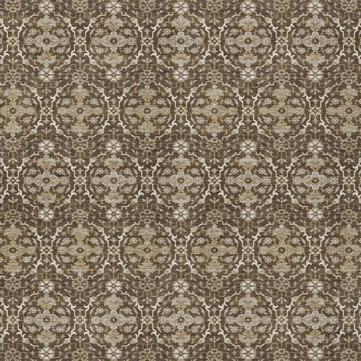 10' X 14' Chocolate And Brown Oriental Washable Indoor Outdoor Area Rug Homeroots Outdoor