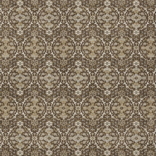 10' X 14' Chocolate And Brown Oriental Washable Indoor Outdoor Area Rug Homeroots Outdoor