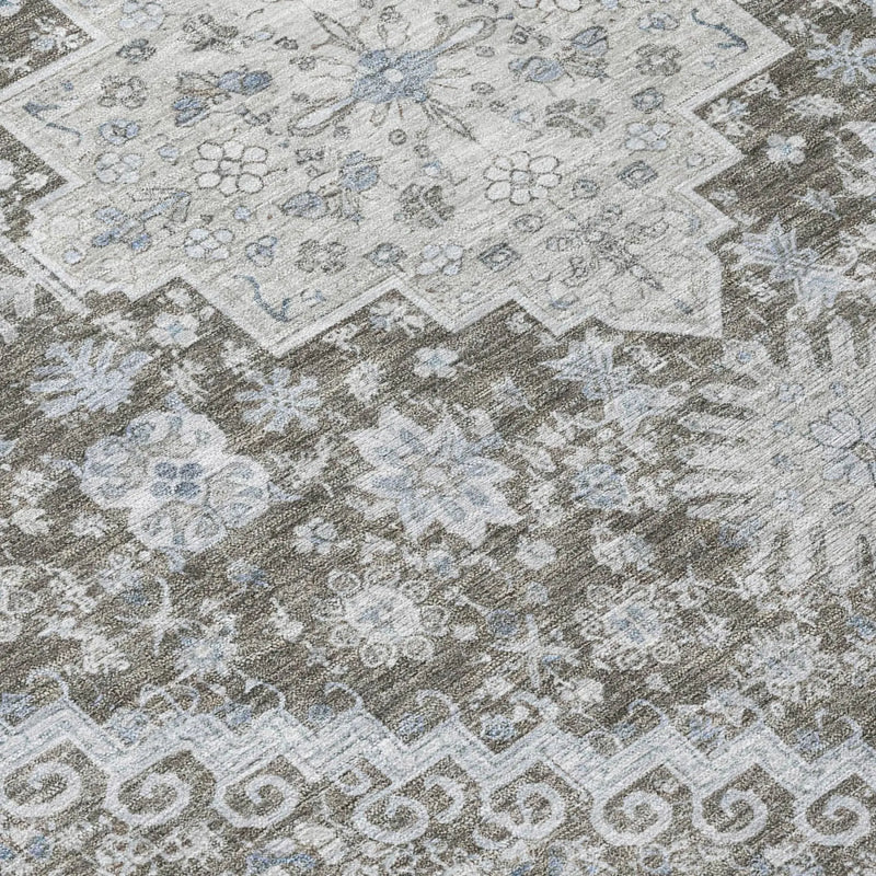 10' X 14' Chocolate And Brown Oriental Washable Indoor Outdoor Area Rug Homeroots Outdoor