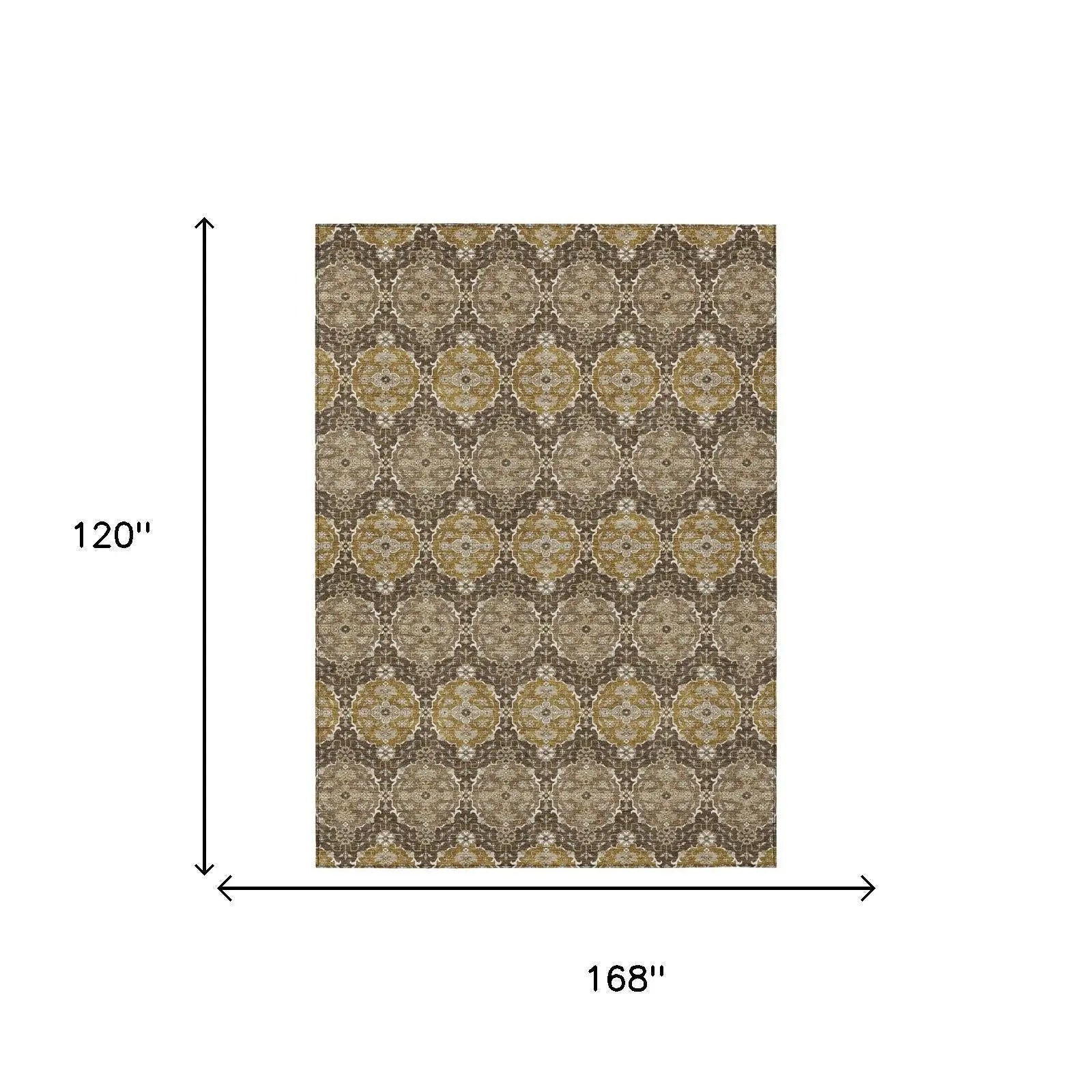 10' X 14' Chocolate And Brown Striped Washable Indoor Outdoor Area Rug Homeroots Outdoor
