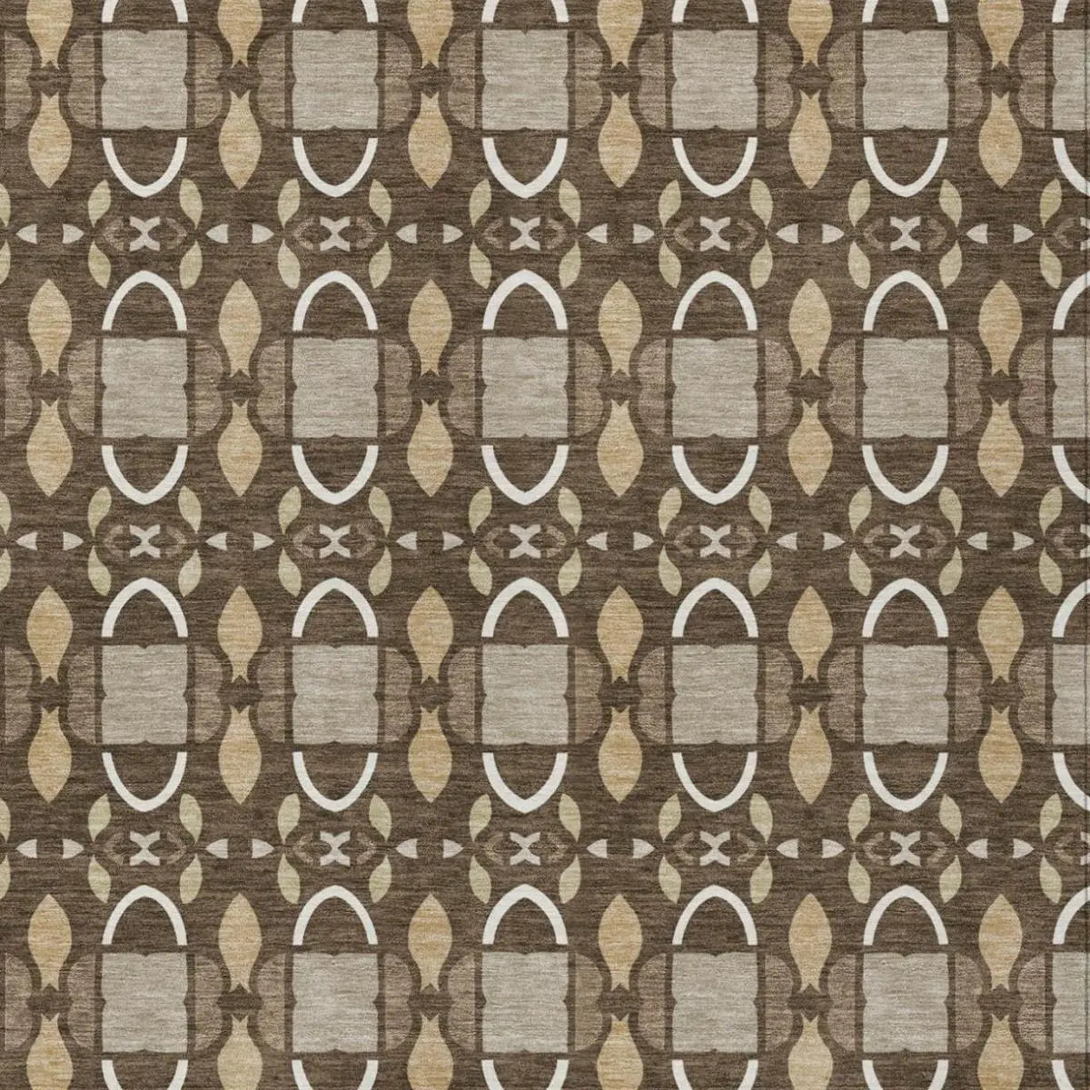 10' X 14' Chocolate And Brown Striped Washable Indoor Outdoor Area Rug Homeroots Outdoor