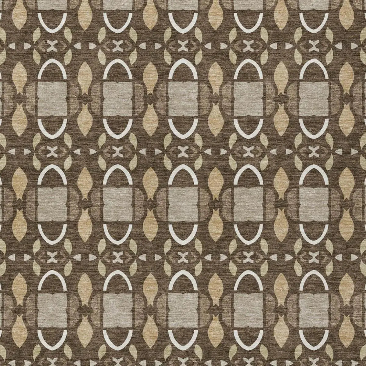 10' X 14' Chocolate And Brown Striped Washable Indoor Outdoor Area Rug Homeroots Outdoor