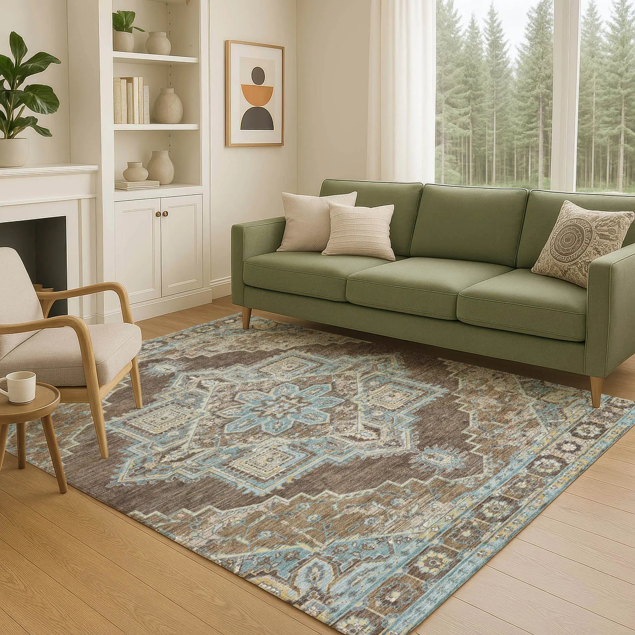 10' X 14' Chocolate And Coffee Oriental Washable Indoor Outdoor Area Rug Homeroots Outdoor