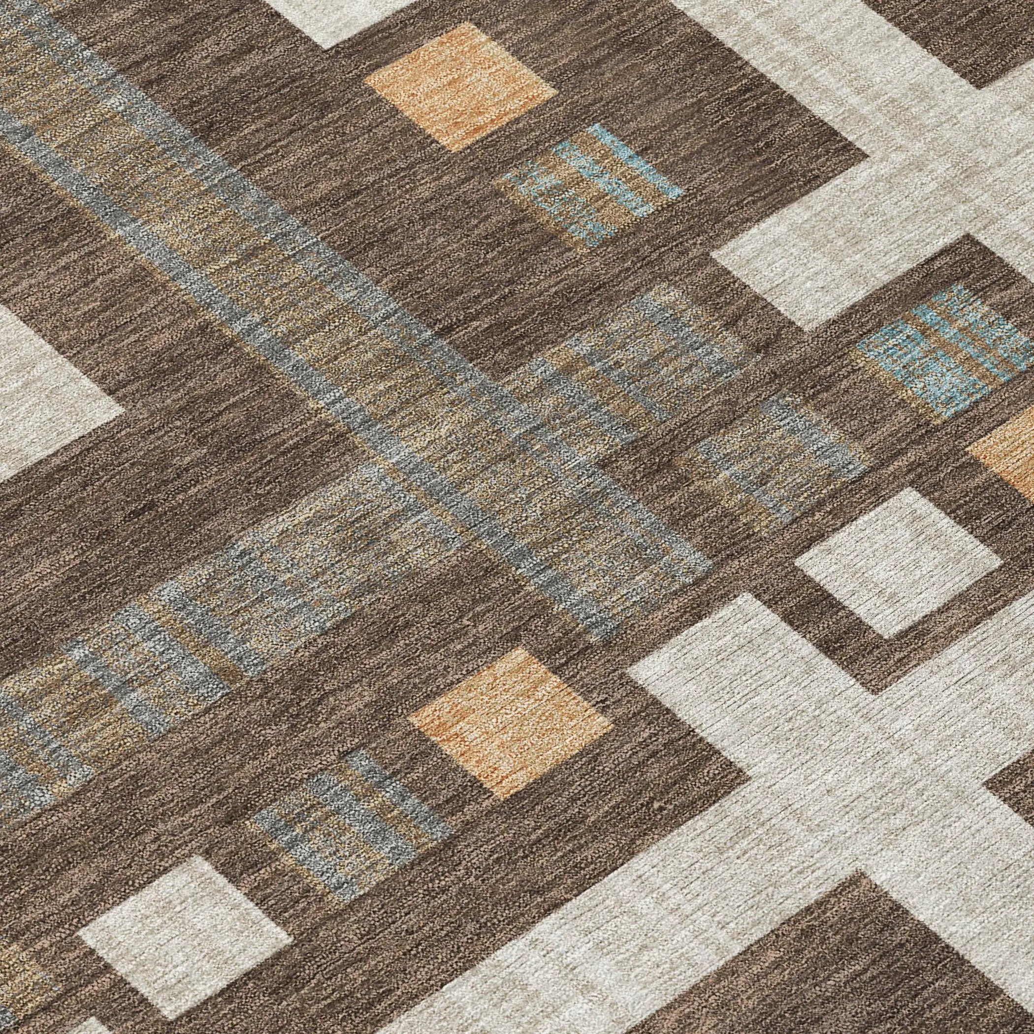 10' X 14' Chocolate And Graphite Geometric Washable Indoor Outdoor Area Rug Homeroots Outdoor