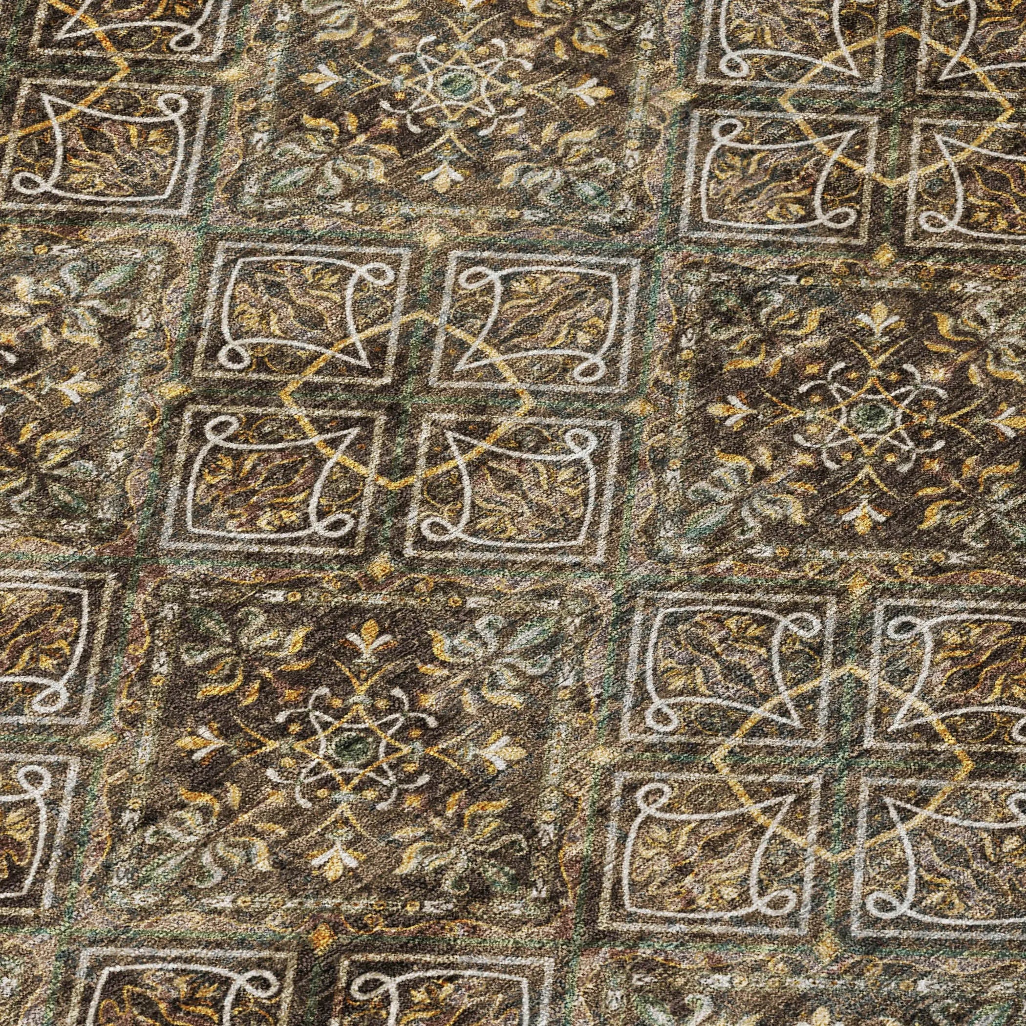 10' X 14' Chocolate And Gray Geometric Washable Indoor Outdoor Area Rug Homeroots Outdoor