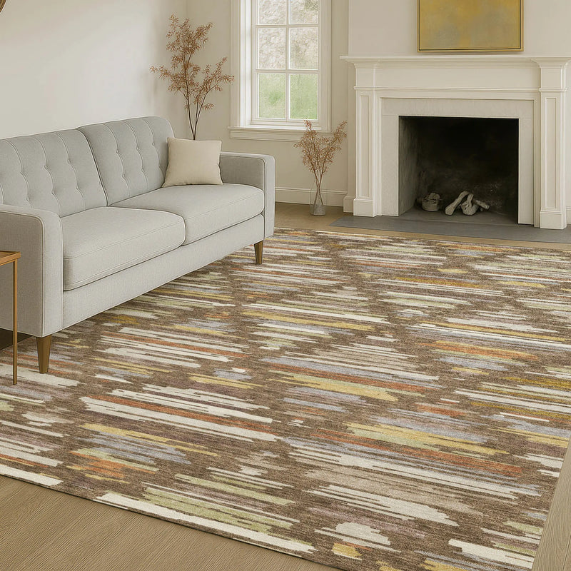 10' X 14' Chocolate And Gray Southwestern Washable Indoor Outdoor Area Rug Homeroots Outdoor
