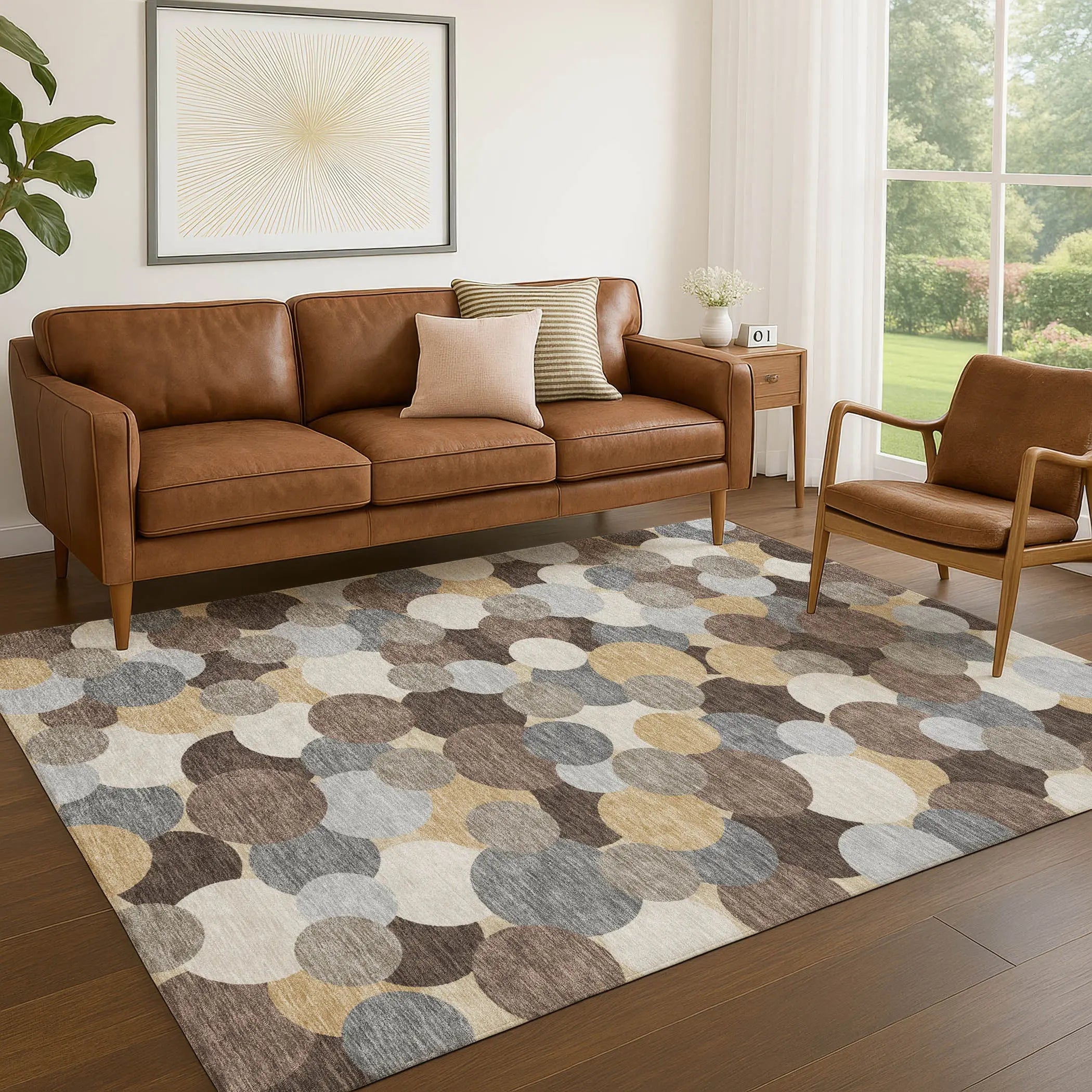 10' X 14' Chocolate And Ivory Geometric Washable Indoor Outdoor Area Rug Homeroots Outdoor