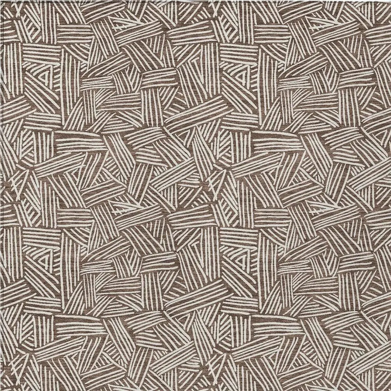 10' X 14' Chocolate And Ivory Geometric Washable Indoor Outdoor Area Rug Homeroots Outdoor
