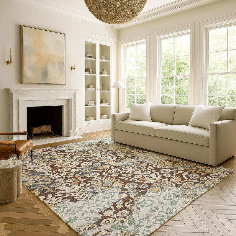 10' X 14' Chocolate And Ivory Geometric Washable Indoor Outdoor Area Rug Homeroots Outdoor