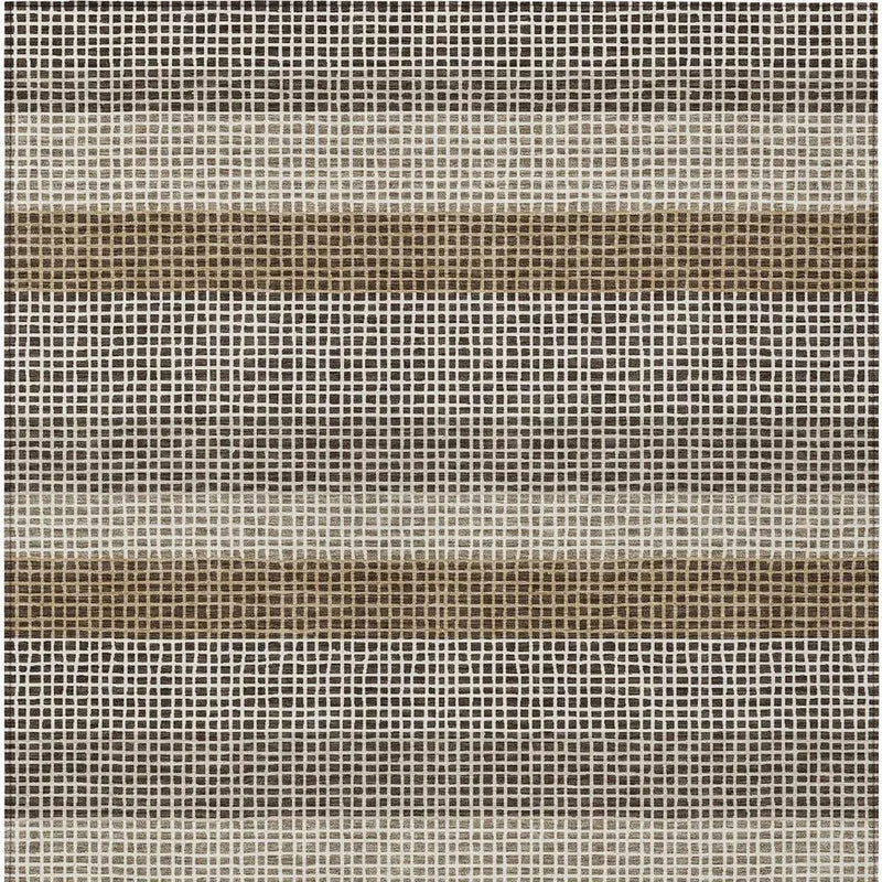10' X 14' Chocolate And Ivory Striped Washable Indoor Outdoor Area Rug Homeroots Outdoor