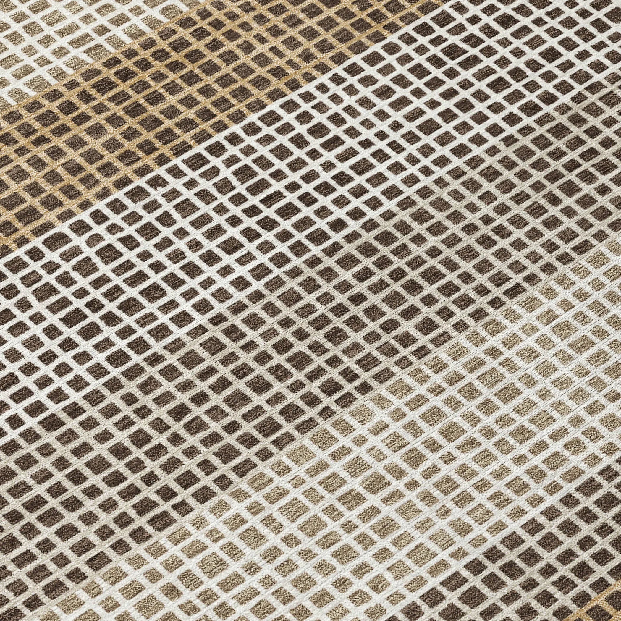 10' X 14' Chocolate And Ivory Striped Washable Indoor Outdoor Area Rug Homeroots Outdoor