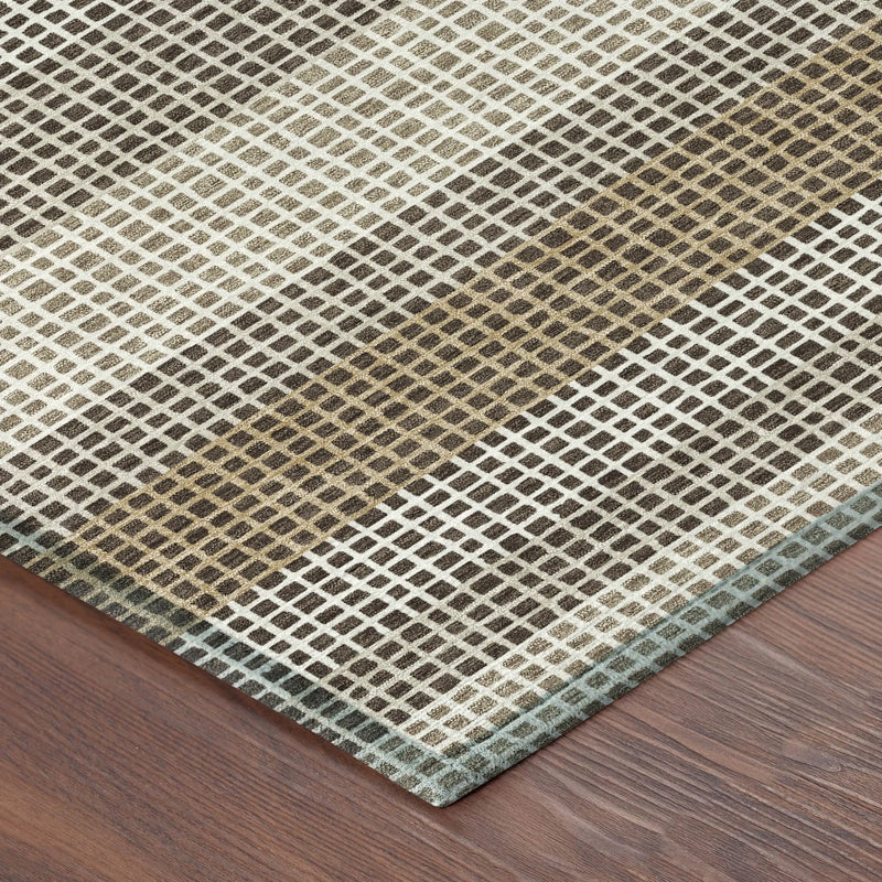 10' X 14' Chocolate And Ivory Striped Washable Indoor Outdoor Area Rug Homeroots Outdoor