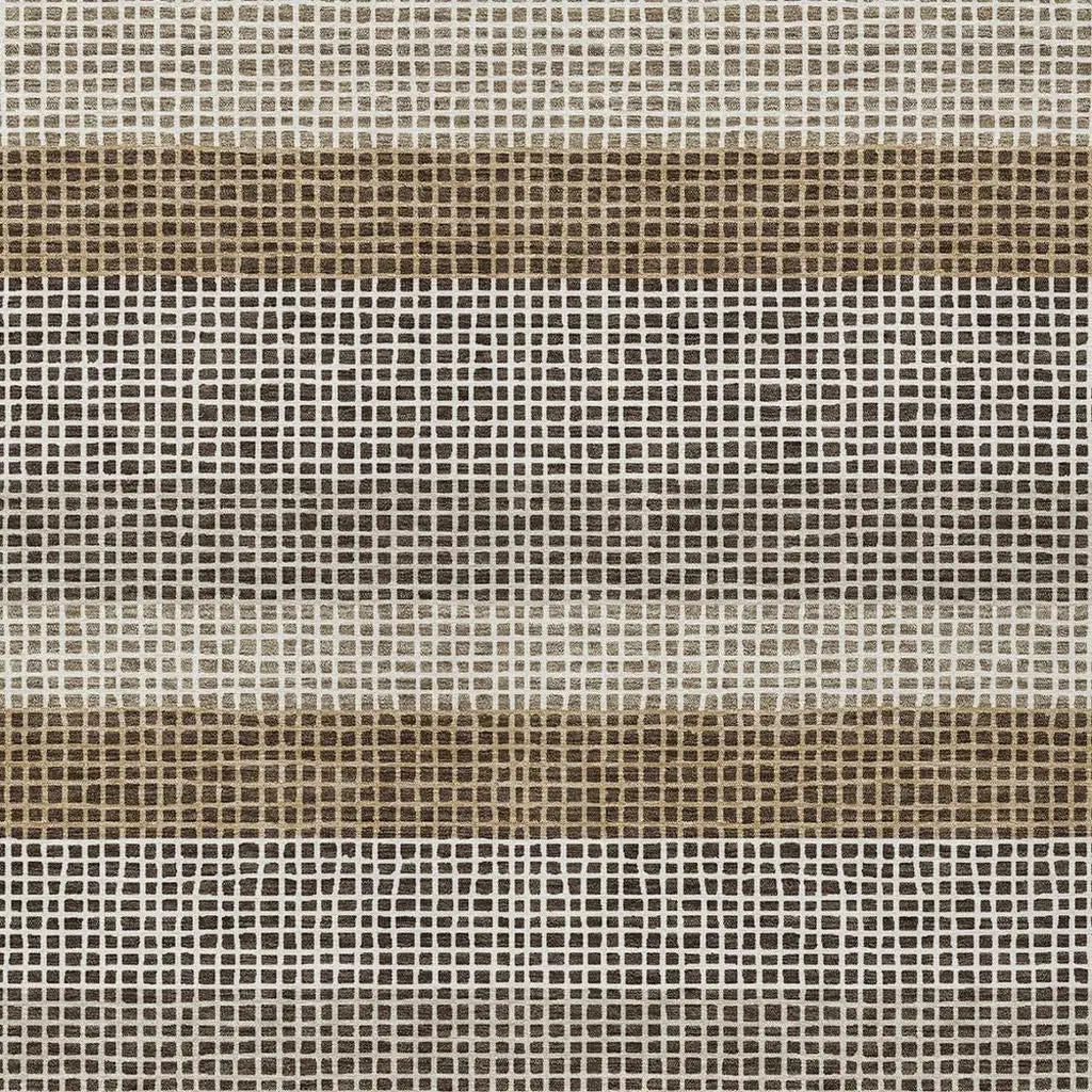 10' X 14' Chocolate And Ivory Striped Washable Indoor Outdoor Area Rug Homeroots Outdoor