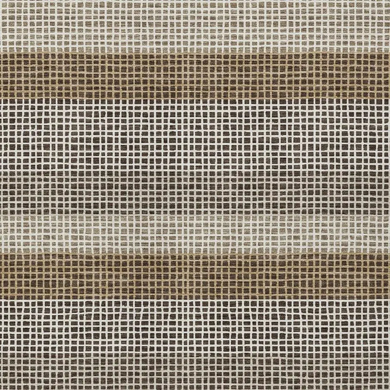 10' X 14' Chocolate And Ivory Striped Washable Indoor Outdoor Area Rug Homeroots Outdoor