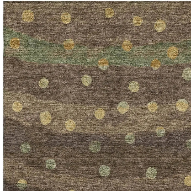 10' X 14' Chocolate And Navy Blue Striped Washable Indoor Outdoor Area Rug Homeroots Outdoor