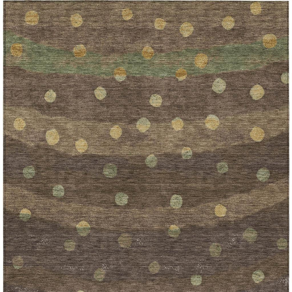 10' X 14' Chocolate And Navy Blue Striped Washable Indoor Outdoor Area Rug Homeroots Outdoor