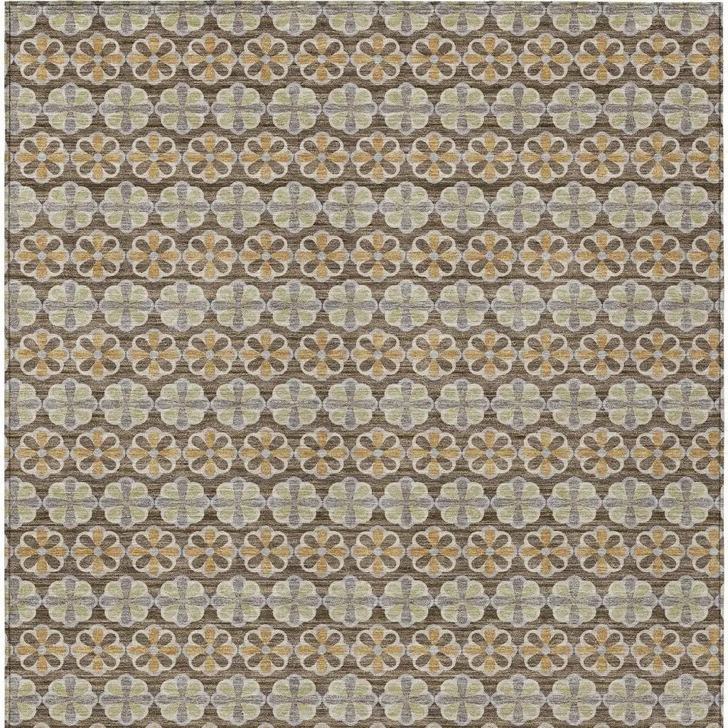 10' X 14' Chocolate And Purple Striped Washable Indoor Outdoor Area Rug Homeroots Outdoor