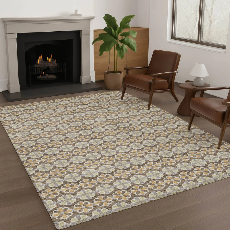 10' X 14' Chocolate And Purple Striped Washable Indoor Outdoor Area Rug Homeroots Outdoor