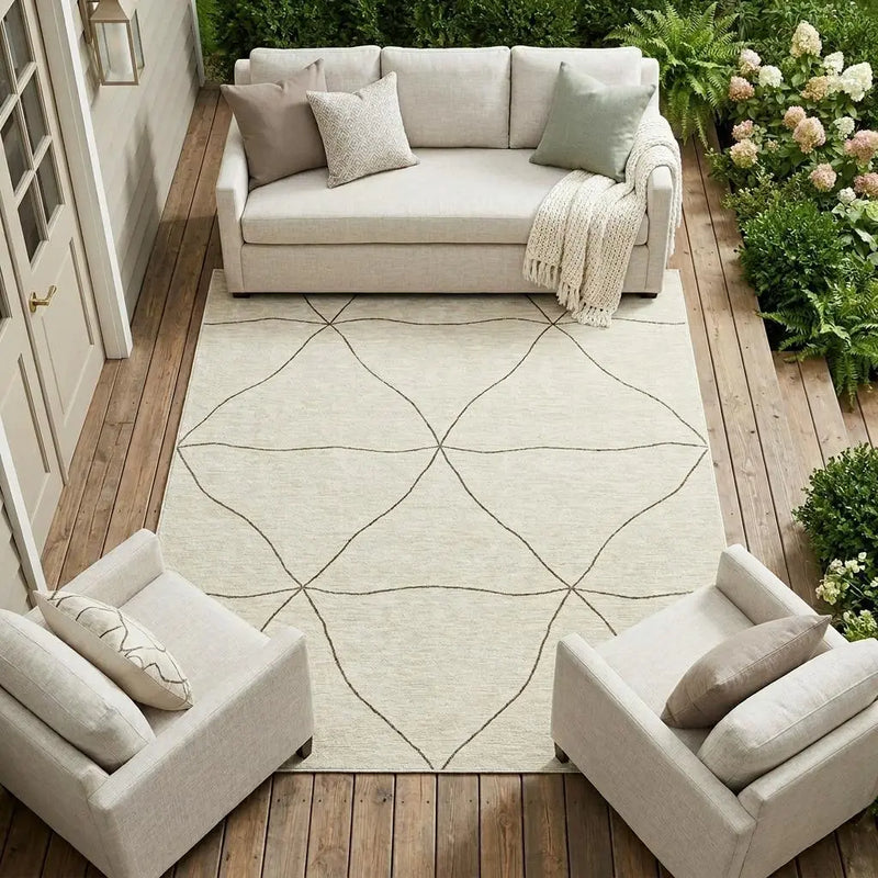 10' X 14' Coffee And Brown Geometric Washable Indoor Outdoor Area Rug Homeroots Outdoor