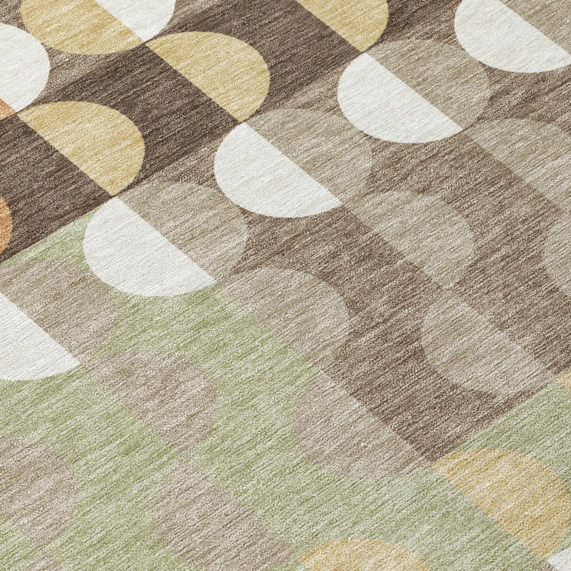 10' X 14' Coffee And Brown Geometric Washable Indoor Outdoor Area Rug Homeroots Outdoor