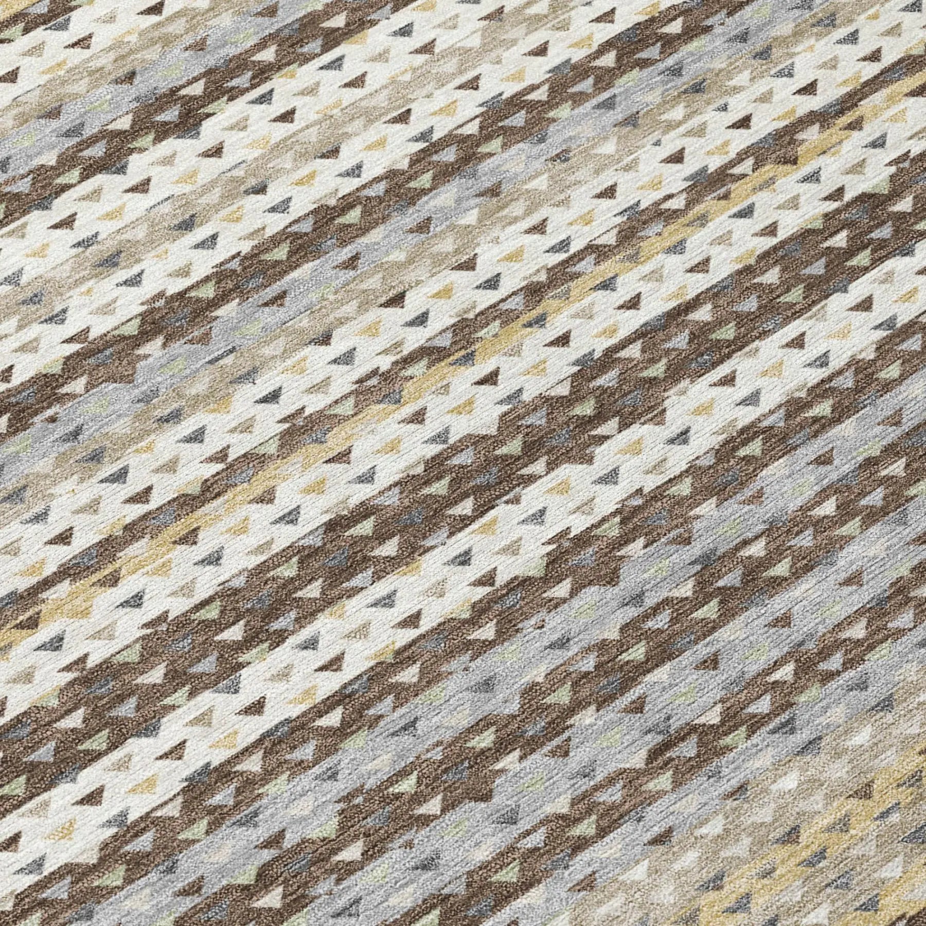 10' X 14' Coffee And Brown Striped Washable Indoor Outdoor Area Rug Homeroots Outdoor