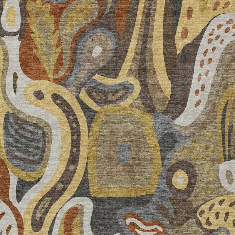 10' X 14' Coffee And Chocolate Abstract Washable Indoor Outdoor Area Rug Homeroots Outdoor