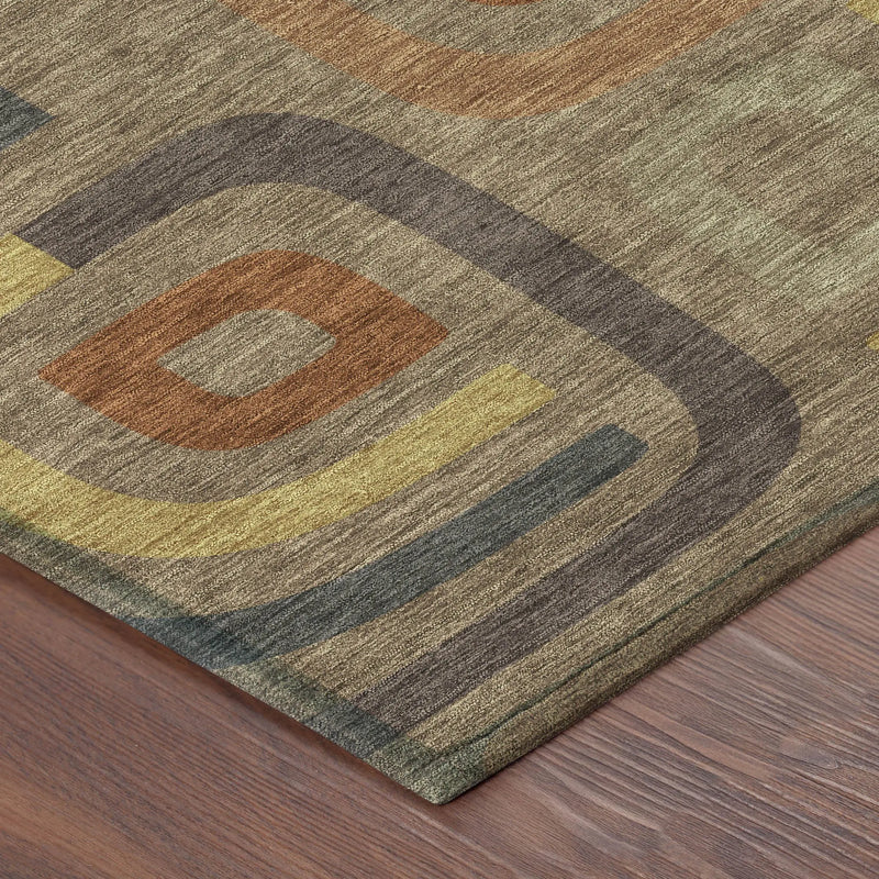 10' X 14' Coffee And Chocolate Geometric Washable Indoor Outdoor Area Rug Homeroots Outdoor