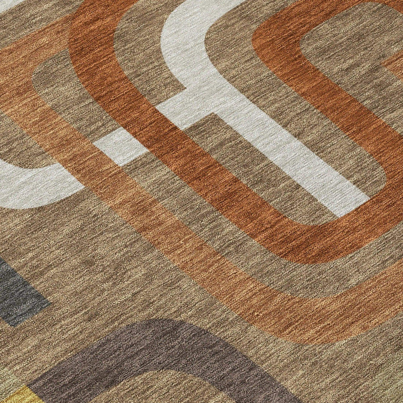 10' X 14' Coffee And Chocolate Geometric Washable Indoor Outdoor Area Rug Homeroots Outdoor