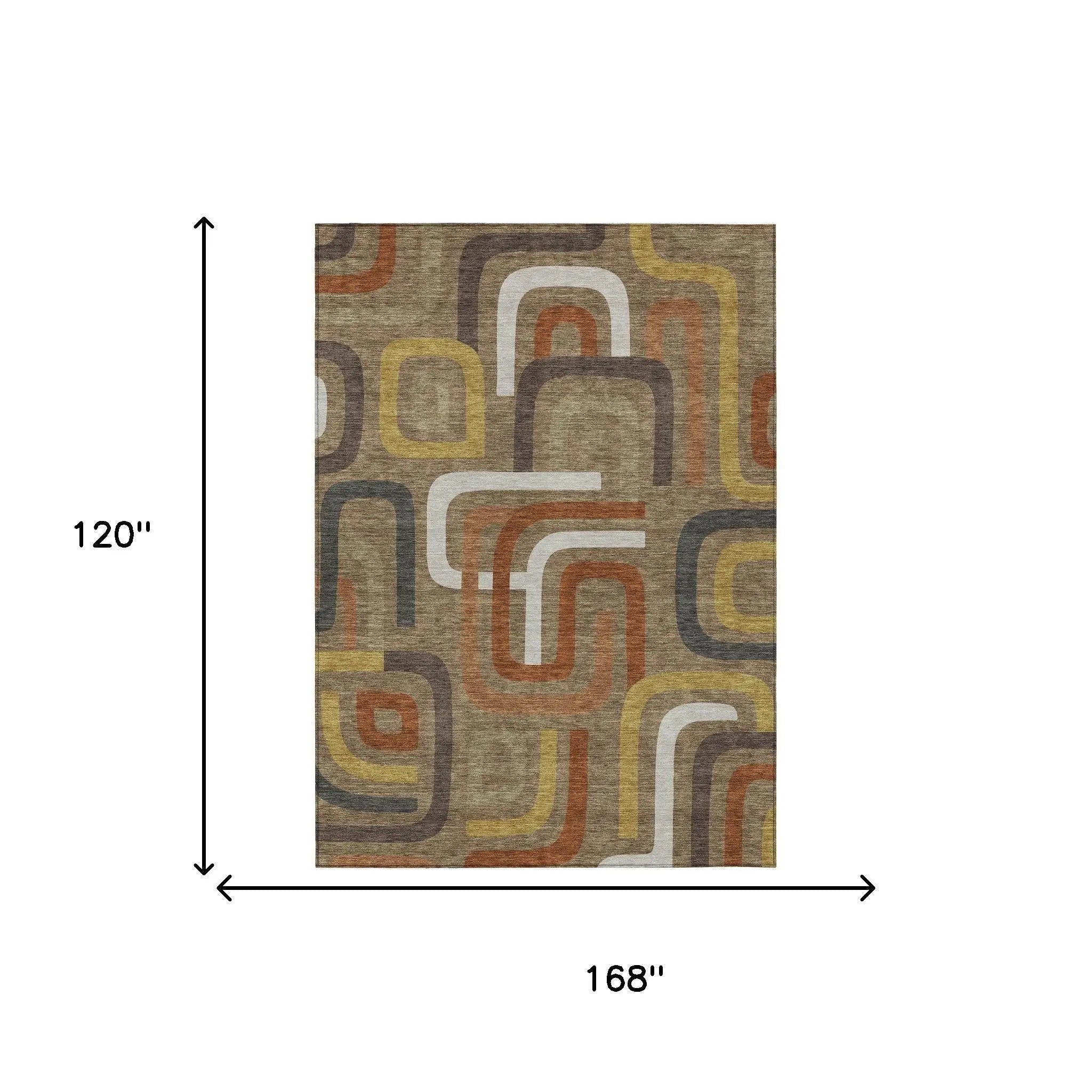 10' X 14' Coffee And Chocolate Geometric Washable Indoor Outdoor Area Rug Homeroots Outdoor