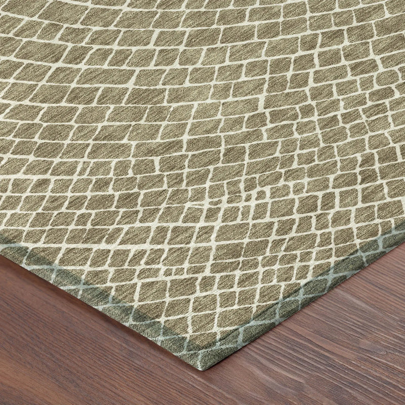 10' X 14' Coffee And Ivory Geometric Washable Indoor Outdoor Area Rug Homeroots Outdoor