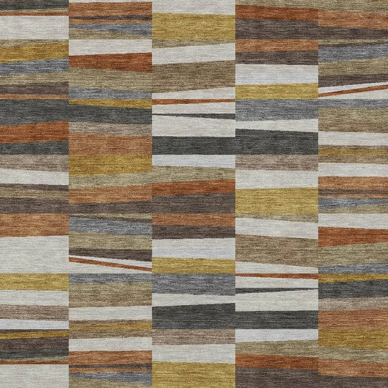 10' X 14' Coffee And Ivory Striped Washable Indoor Outdoor Area Rug Homeroots Outdoor