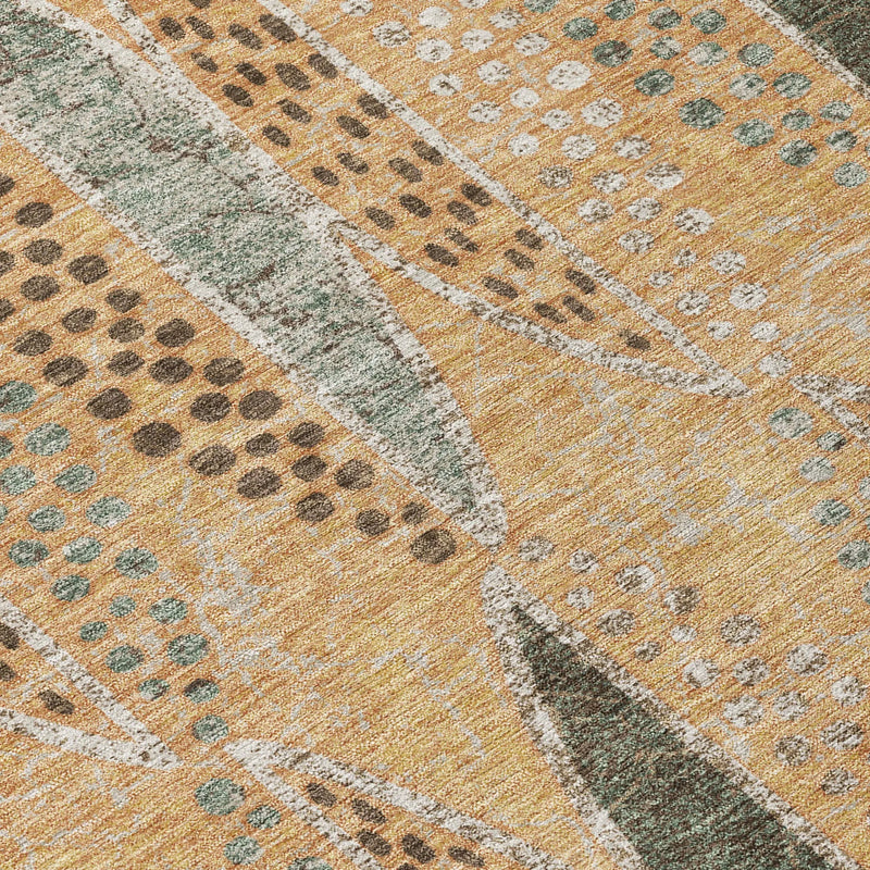 10' X 14' Copper And Beige Geometric Washable Indoor Outdoor Area Rug Homeroots Outdoor
