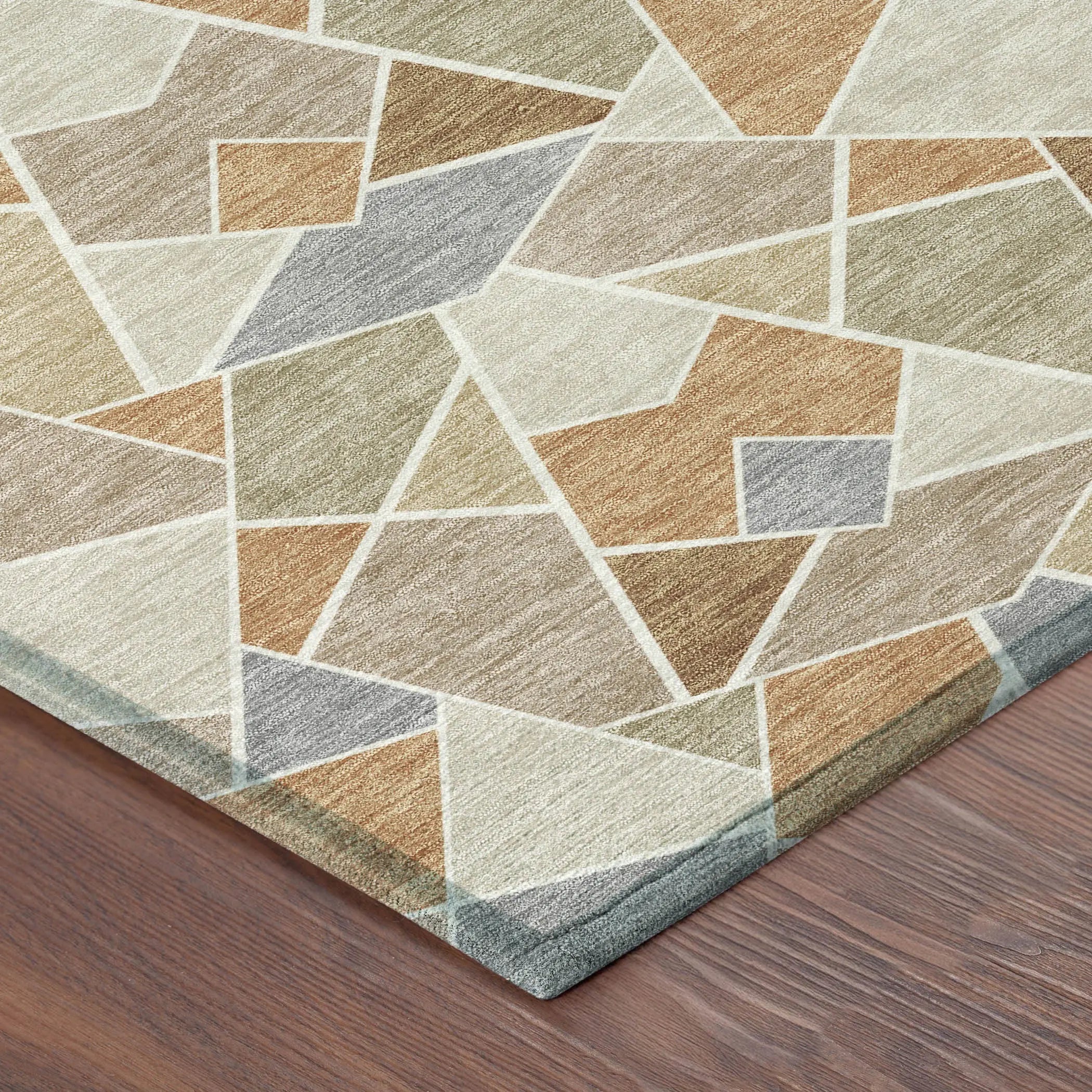 10' X 14' Copper And Beige Geometric Washable Indoor Outdoor Area Rug Homeroots Outdoor