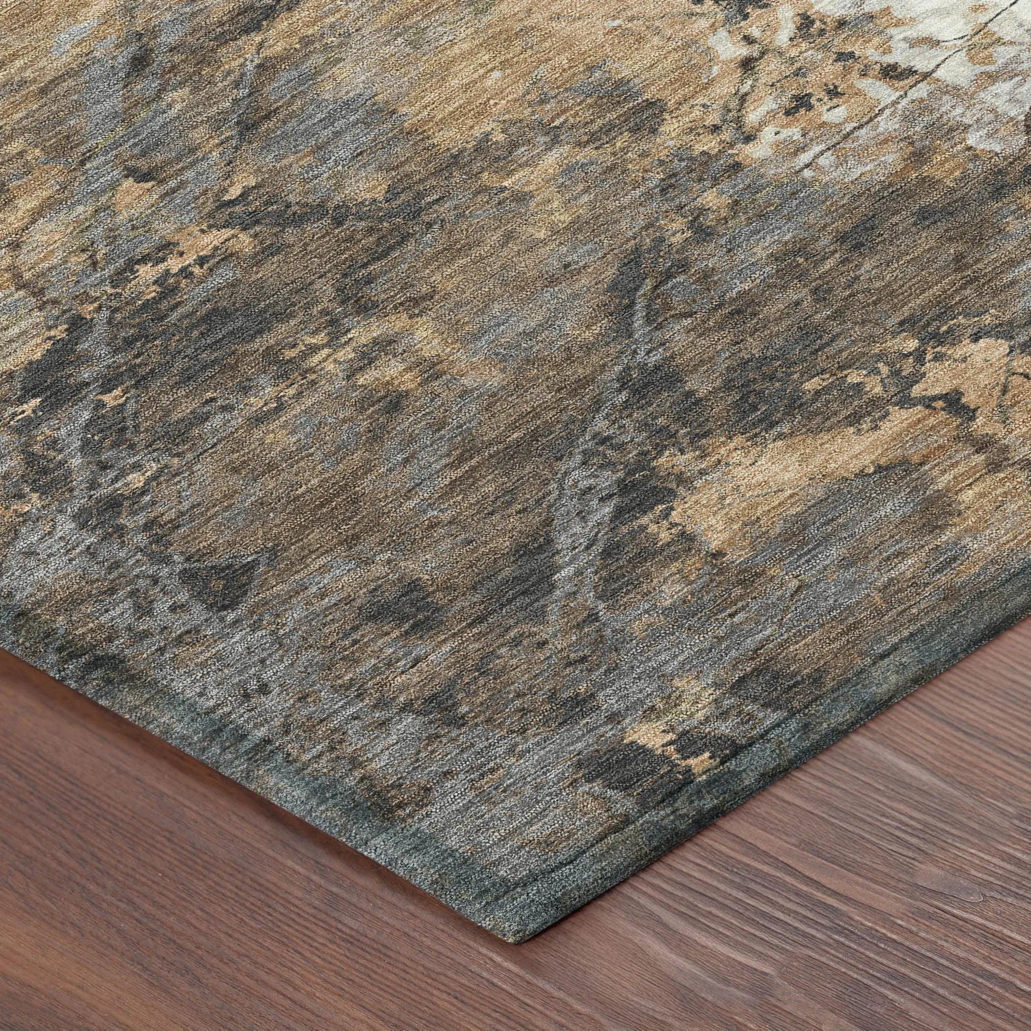 10' X 14' Copper And Ivory Abstract Washable Indoor Outdoor Area Rug Homeroots Outdoor