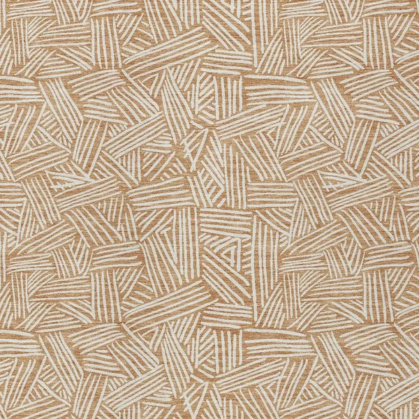 10' X 14' Copper And Ivory Geometric Washable Indoor Outdoor Area Rug Homeroots Outdoor