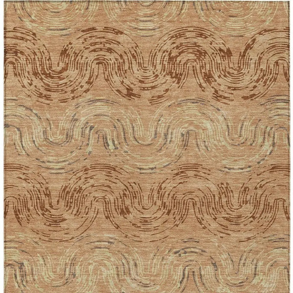10' X 14' Copper And Orange Abstract Washable Indoor Outdoor Area Rug Homeroots Outdoor