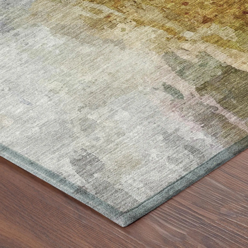 10' X 14' Copper And Orange Abstract Washable Indoor Outdoor Area Rug Homeroots Outdoor
