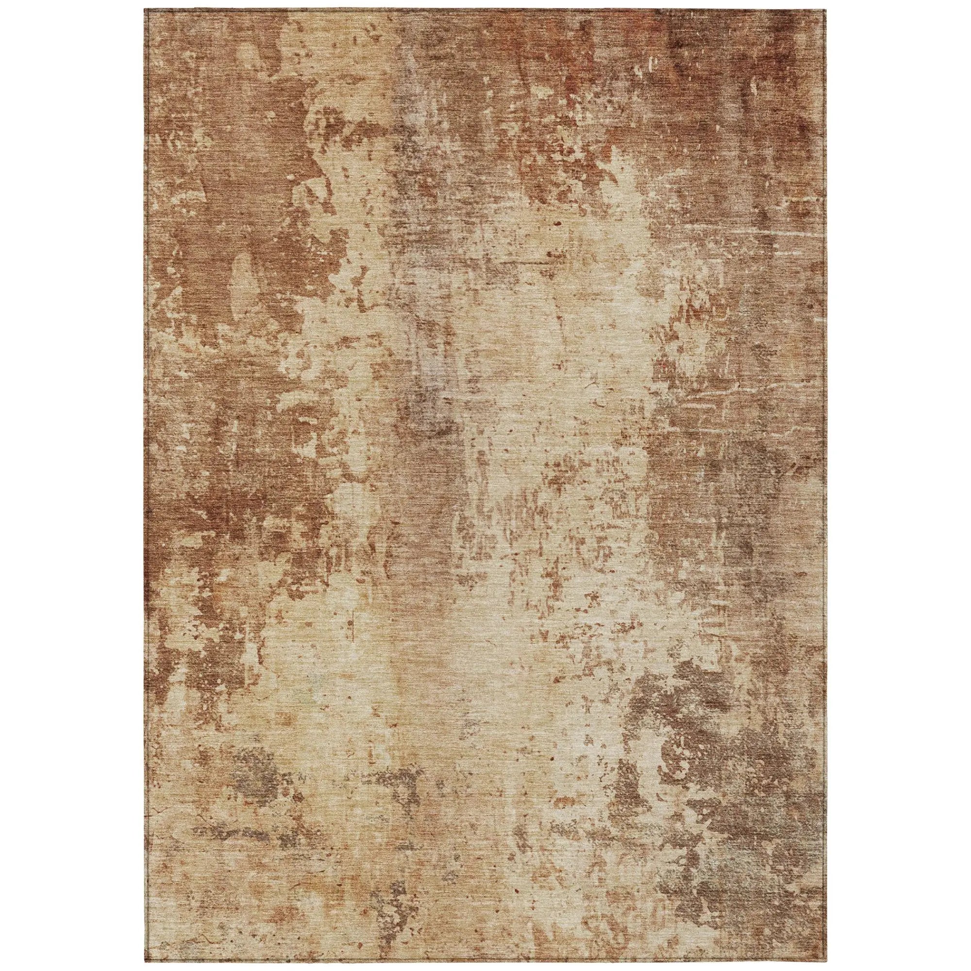 10' X 14' Copper And Orange Abstract Washable Indoor Outdoor Area Rug Homeroots Outdoor