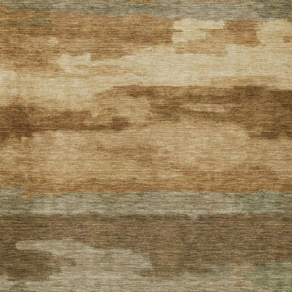 10' X 14' Copper And Orange Abstract Washable Indoor Outdoor Area Rug Homeroots Outdoor