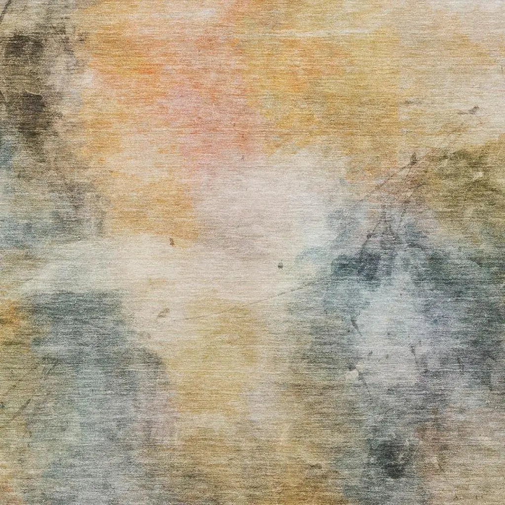 10' X 14' Copper And Orange Abstract Washable Indoor Outdoor Area Rug Homeroots Outdoor
