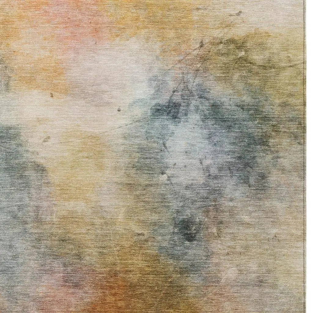 10' X 14' Copper And Orange Abstract Washable Indoor Outdoor Area Rug Homeroots Outdoor