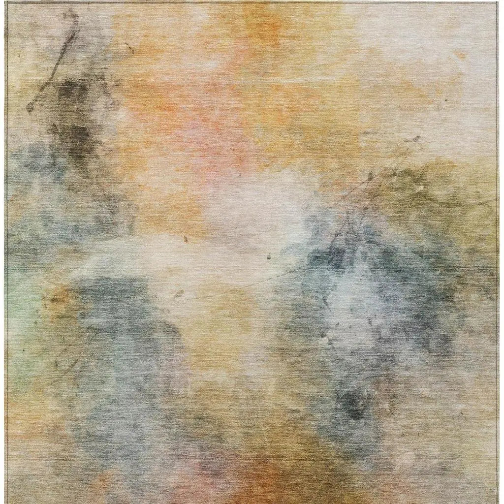 10' X 14' Copper And Orange Abstract Washable Indoor Outdoor Area Rug Homeroots Outdoor