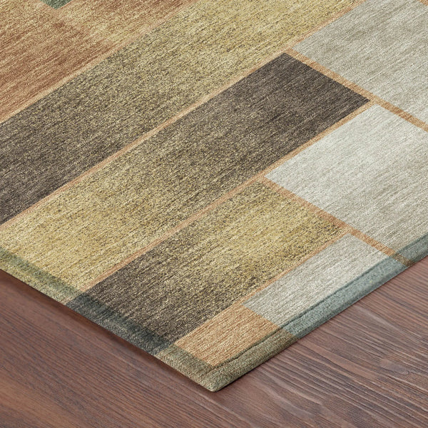 10' X 14' Copper And Orange Geometric Washable Indoor Outdoor Area Rug Homeroots Outdoor
