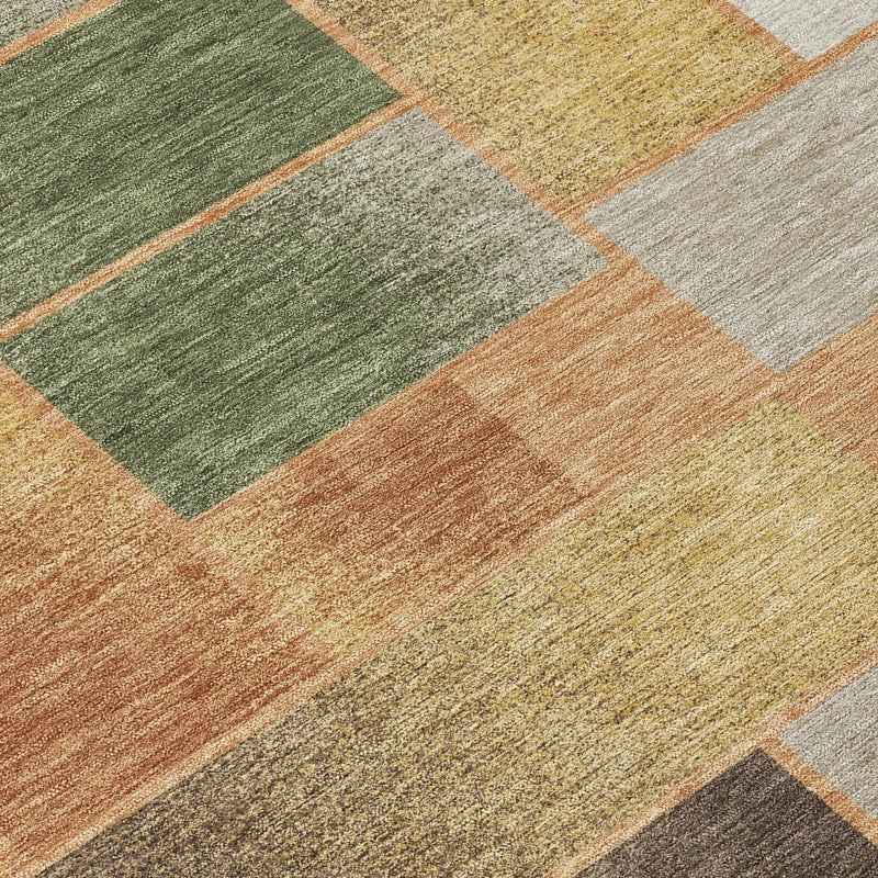 10' X 14' Copper And Orange Geometric Washable Indoor Outdoor Area Rug Homeroots Outdoor