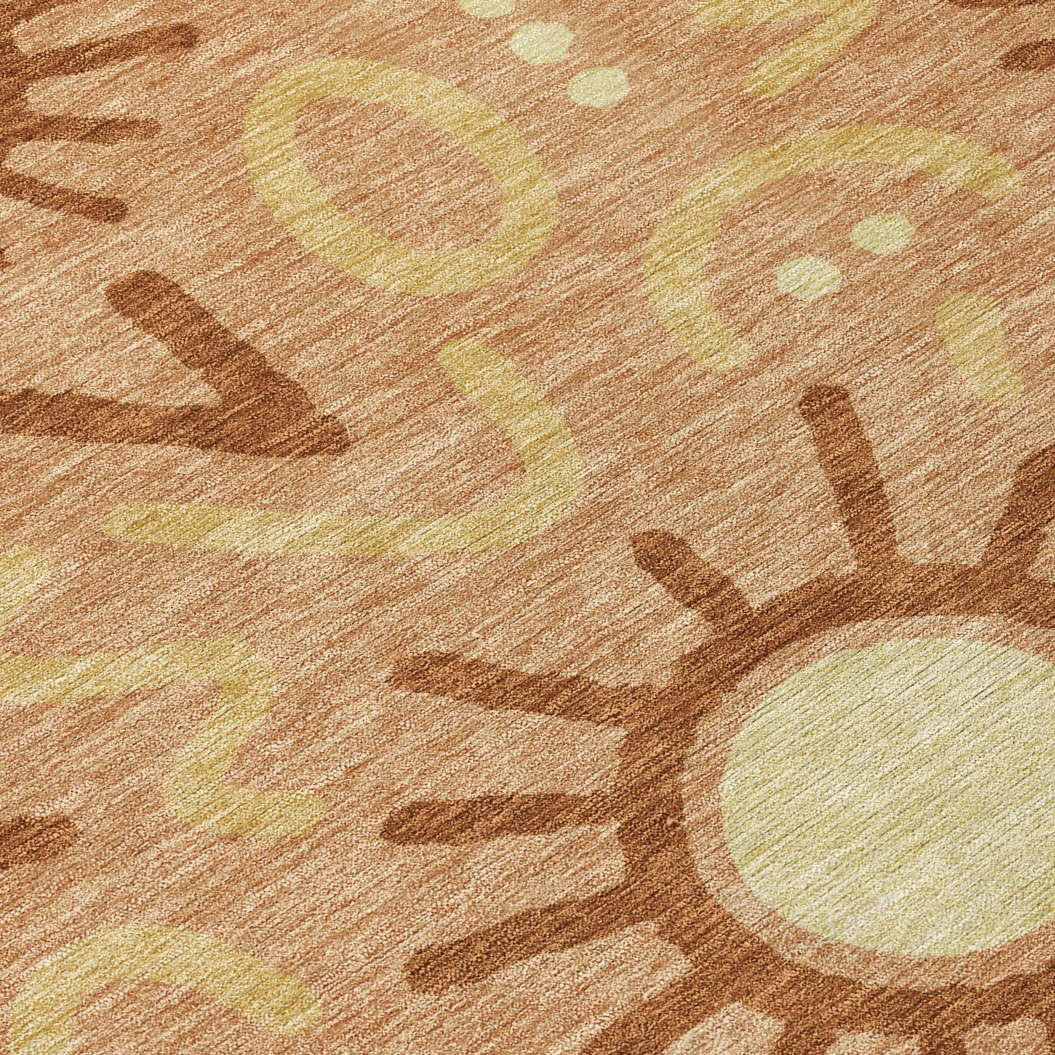 10' X 14' Copper And Orange Geometric Washable Indoor Outdoor Area Rug Homeroots Outdoor