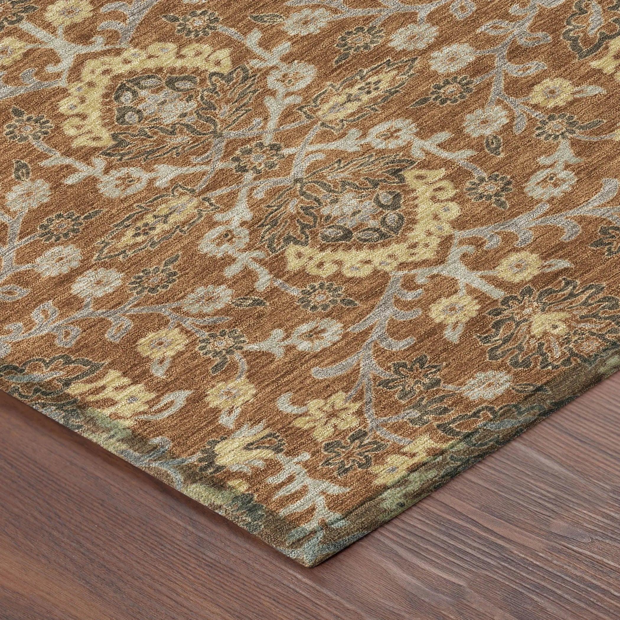 10' X 14' Copper And Orange Geometric Washable Indoor Outdoor Area Rug Homeroots Outdoor