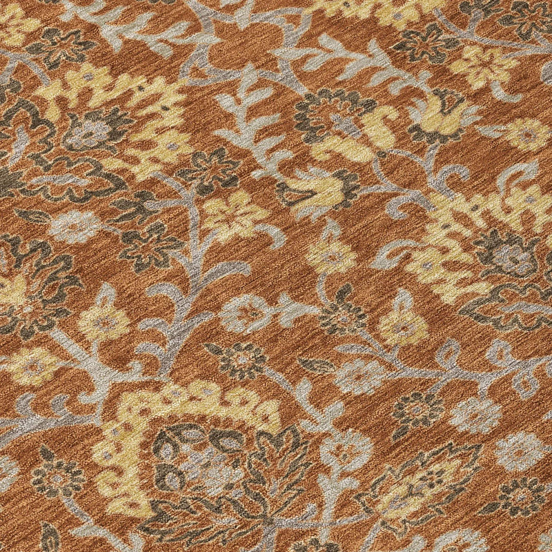 10' X 14' Copper And Orange Geometric Washable Indoor Outdoor Area Rug Homeroots Outdoor