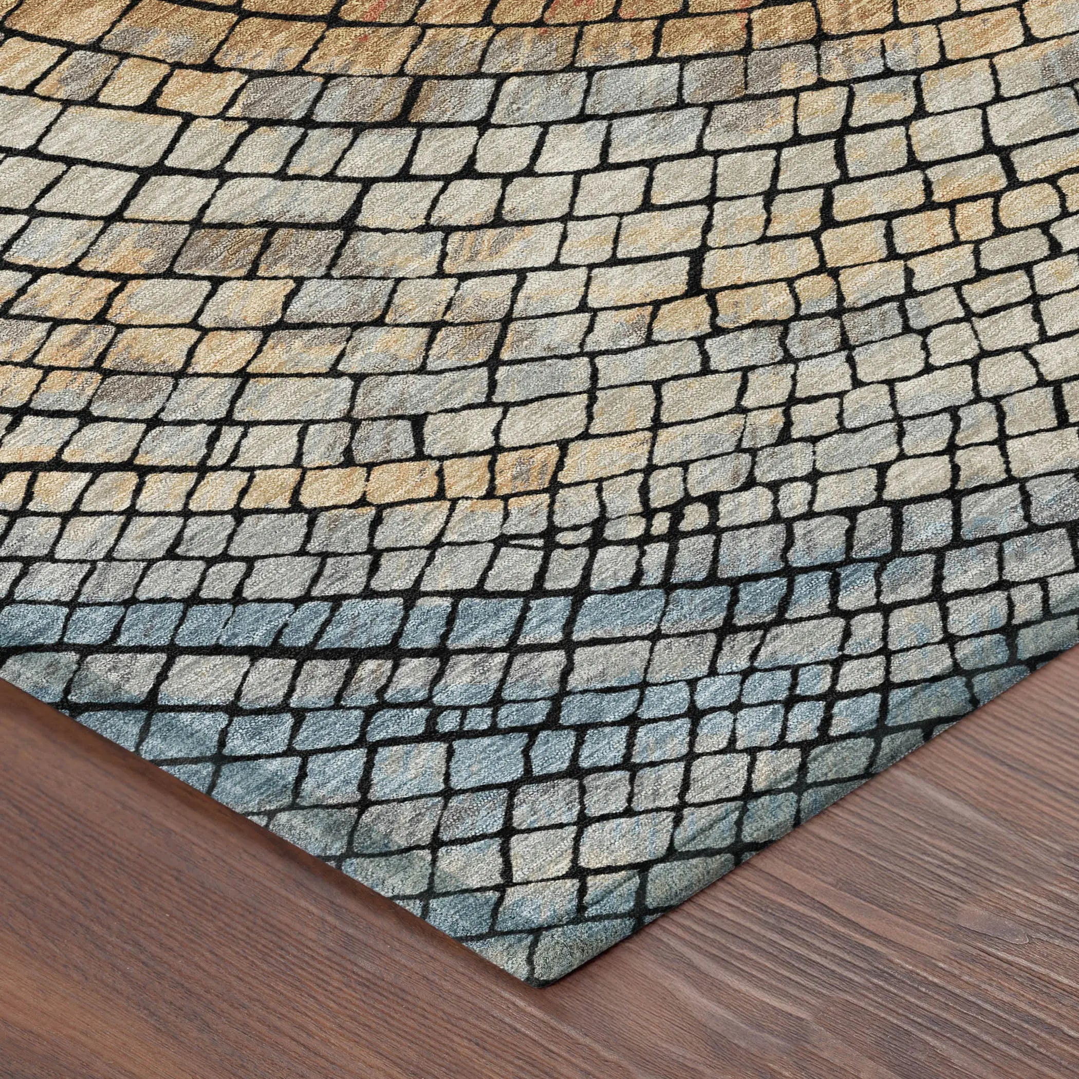 10' X 14' Copper And Orange Geometric Washable Indoor Outdoor Area Rug Homeroots Outdoor