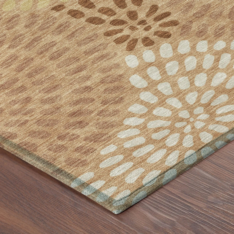 10' X 14' Copper And Orange Geometric Washable Indoor Outdoor Area Rug Homeroots Outdoor